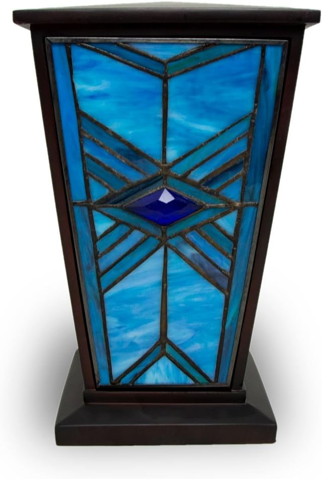 Amazon.com: Mission Style Stained Glass Cremation Urn - Large - Holds ...