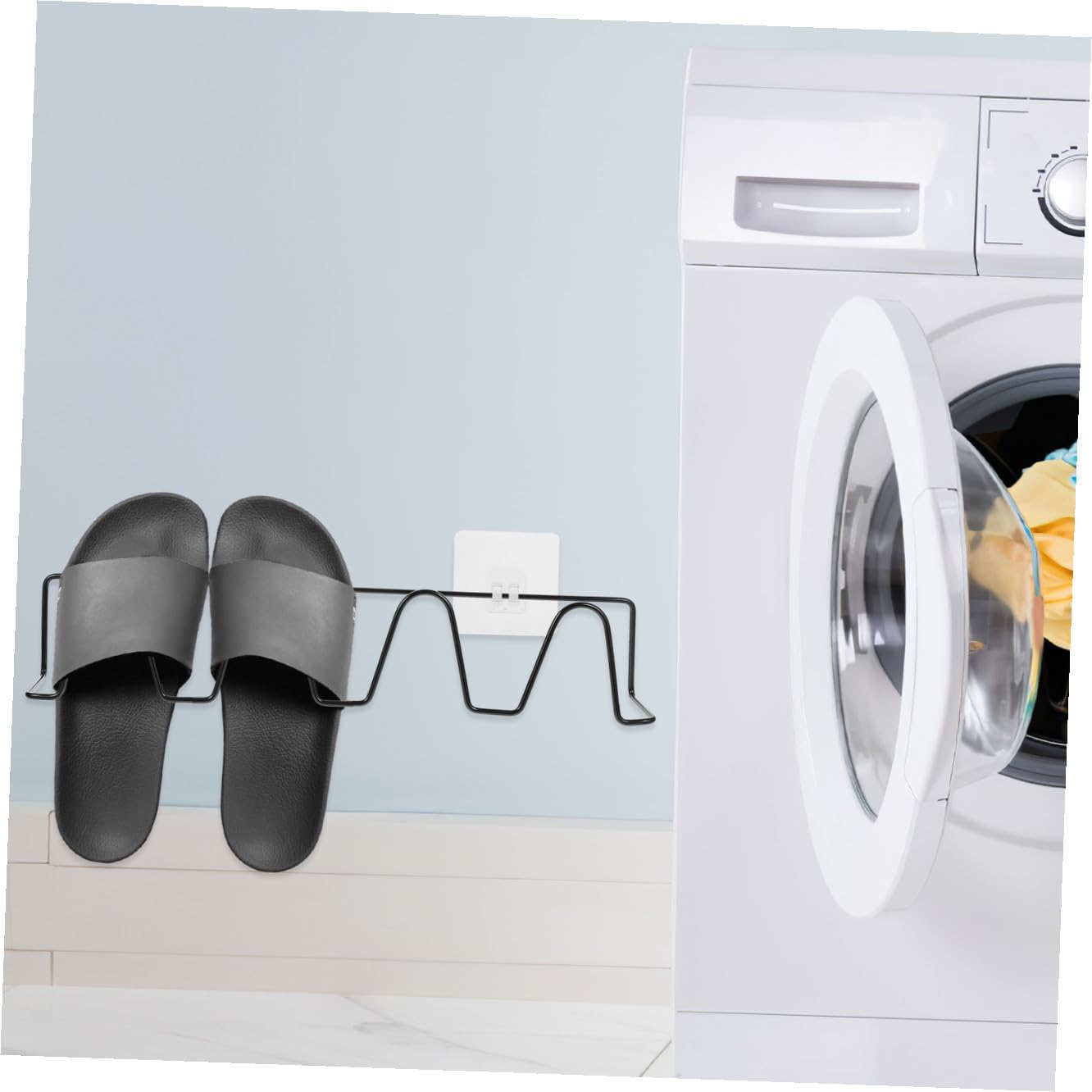 Outanaya Wall Mounted Shoe Storage Rack, Iron Bathroom Organizer for Shoes