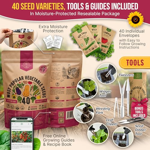 Organo Republic 40 Vegetable Seeds Variety Pack - 26000 Non GMO Heirloom Seeds for Planting Vegetables & Fruits in Bulk Individual Seed Packets, Home Garden Seeds for Hydroponic, Indoor & Outdoors - Image 3