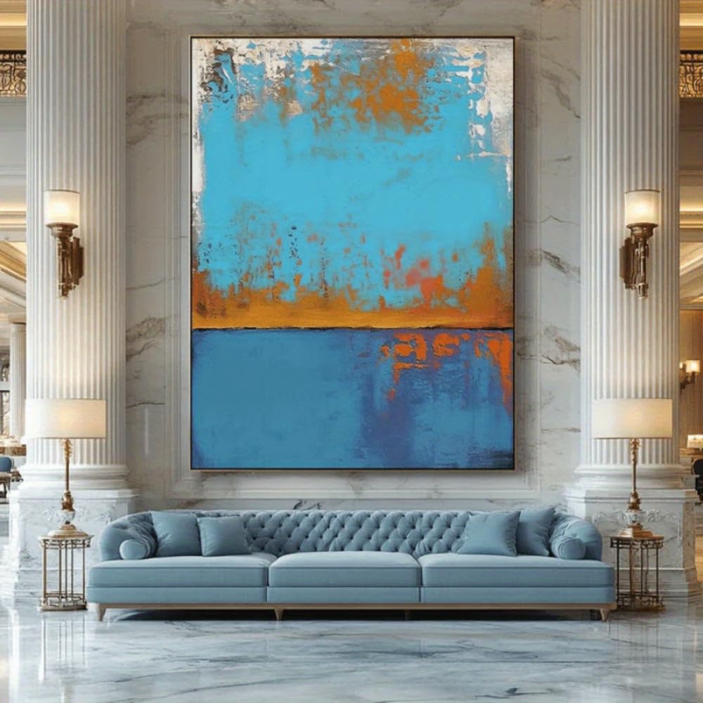 IHHGNB Abstract Painting with Horizon Color Blocks Modern Minimalist Bohemian Texture Wall Art Contemporary Wall Decor Mural(30x40cm(12x16in)/No frame)
