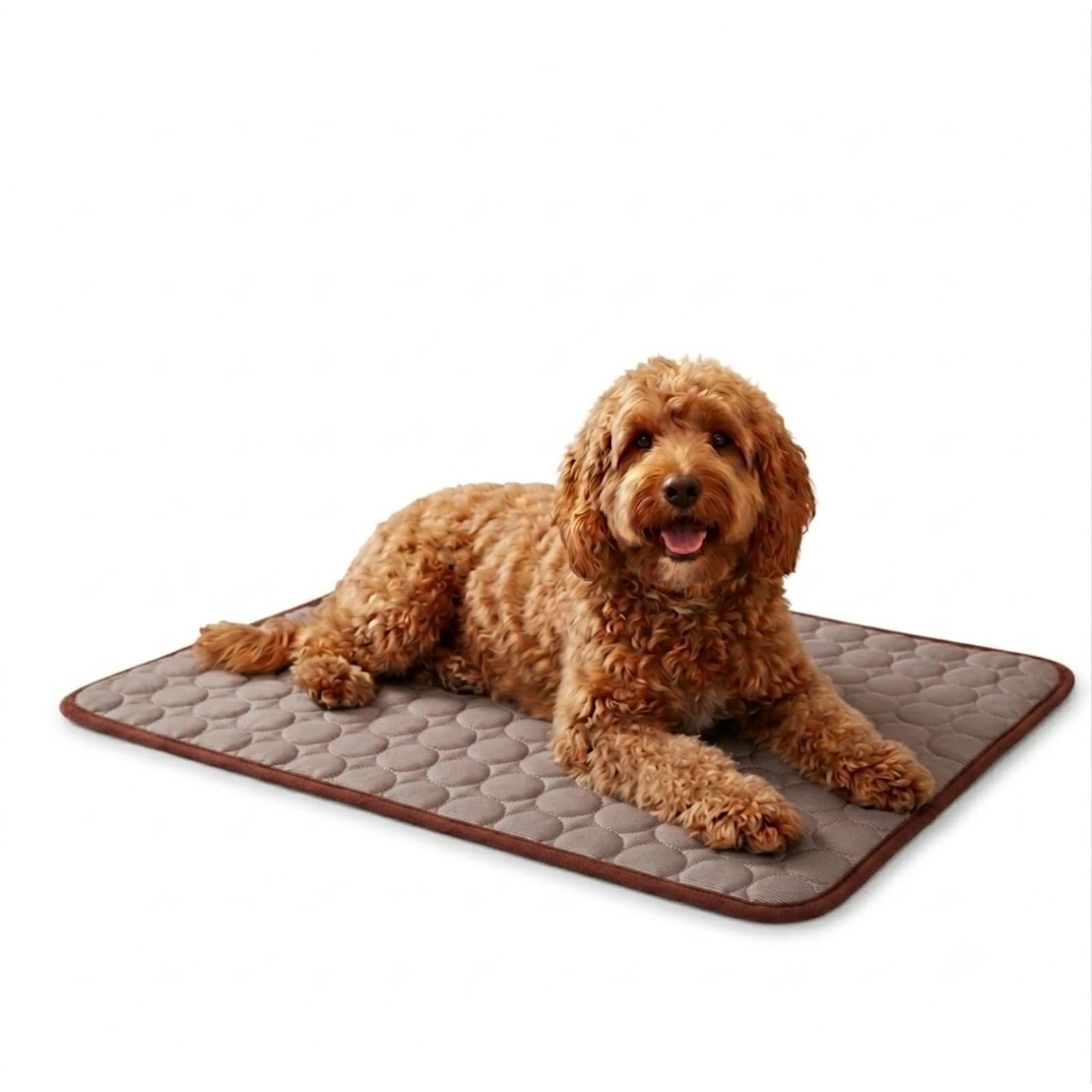 Cooling Mat Large Gel-Free Pet Ice Silk Mat Washable Cooling Mat for Dogs Heatstroke Prevention for Sofas, Crates and Car Boots (Brown,XXL)