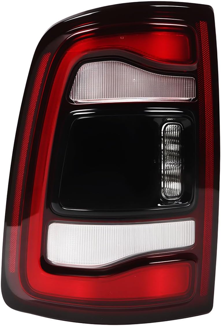 Smoked Left Side Tail Light Assembly w/Blind Spot Compatible with 2019-2023 Ram 2500 3500 Driver Side Black Bezel Rear Tail Lamp 68361723AH CH2800224 (Left)