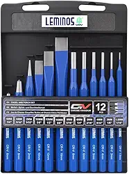 Jogo Talhadeira Punção Saca-Pino 12 Peças Leminos