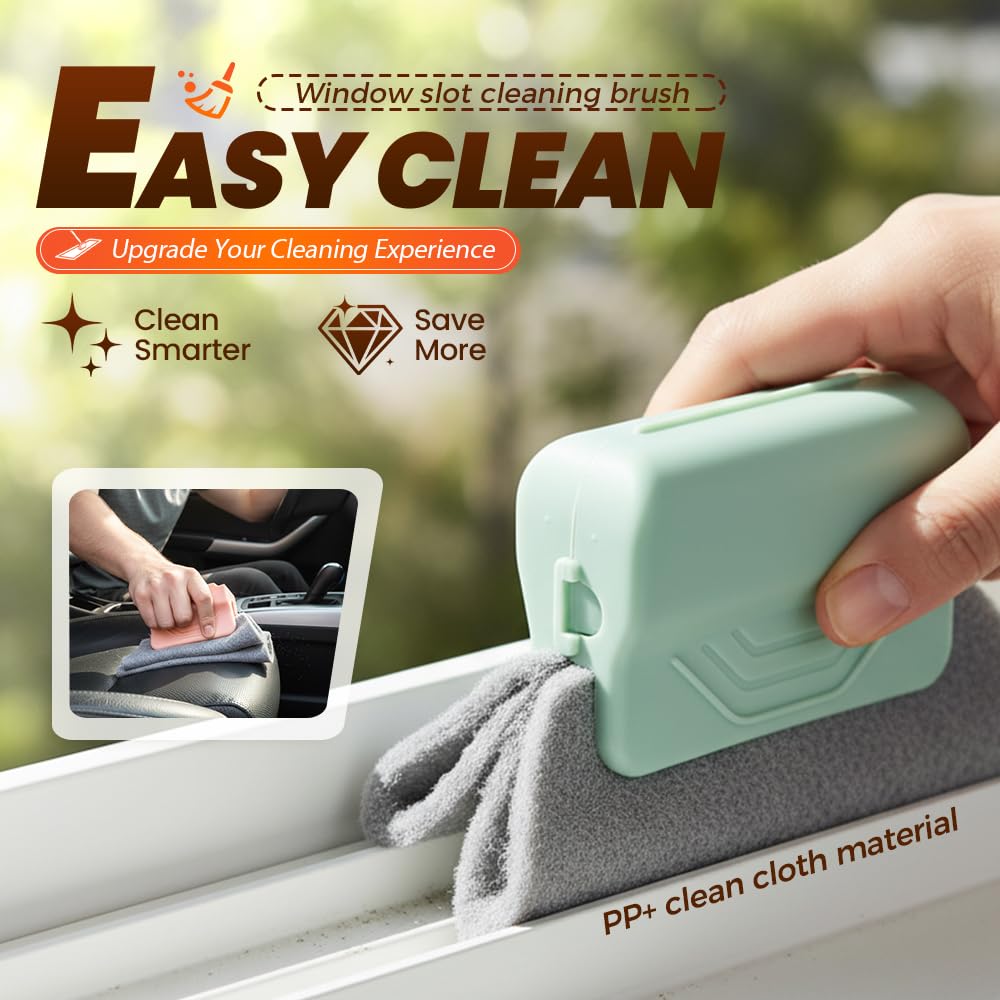 Magic Window Track Cleaner, Window Groove Cleaning Brush Tools Set, Cleaner Brushes for Window lides Gaps Tile Lines Shutter Slats Car Vents & Narrow Gaps (3PC Mix) - 2