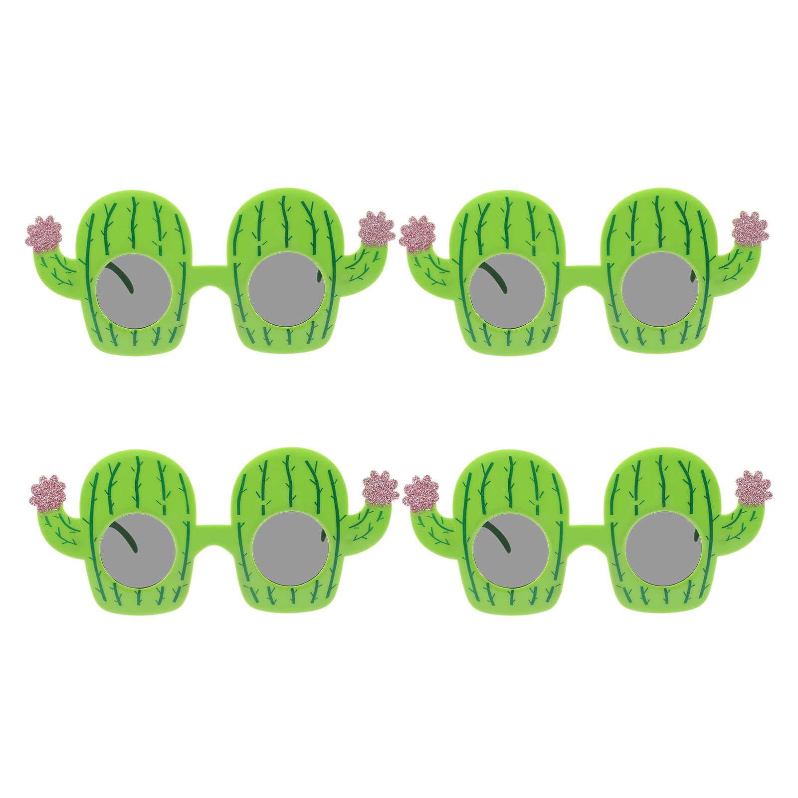 LOGOFUN 4PCS Plant Shaped Sunglasses Interesting Party Glasses Creative Eyewear Photo Props for Birthday Dance Cosplay Costume Accessories