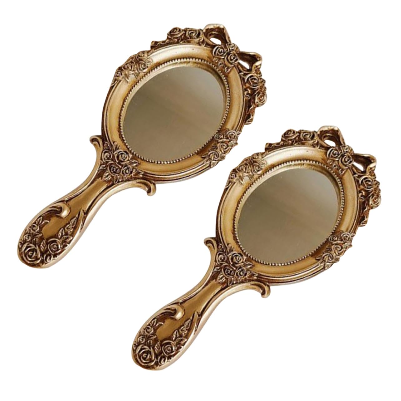Miroir de poche portable rétro ULTECHNOVO lot de 2 avec poignée
