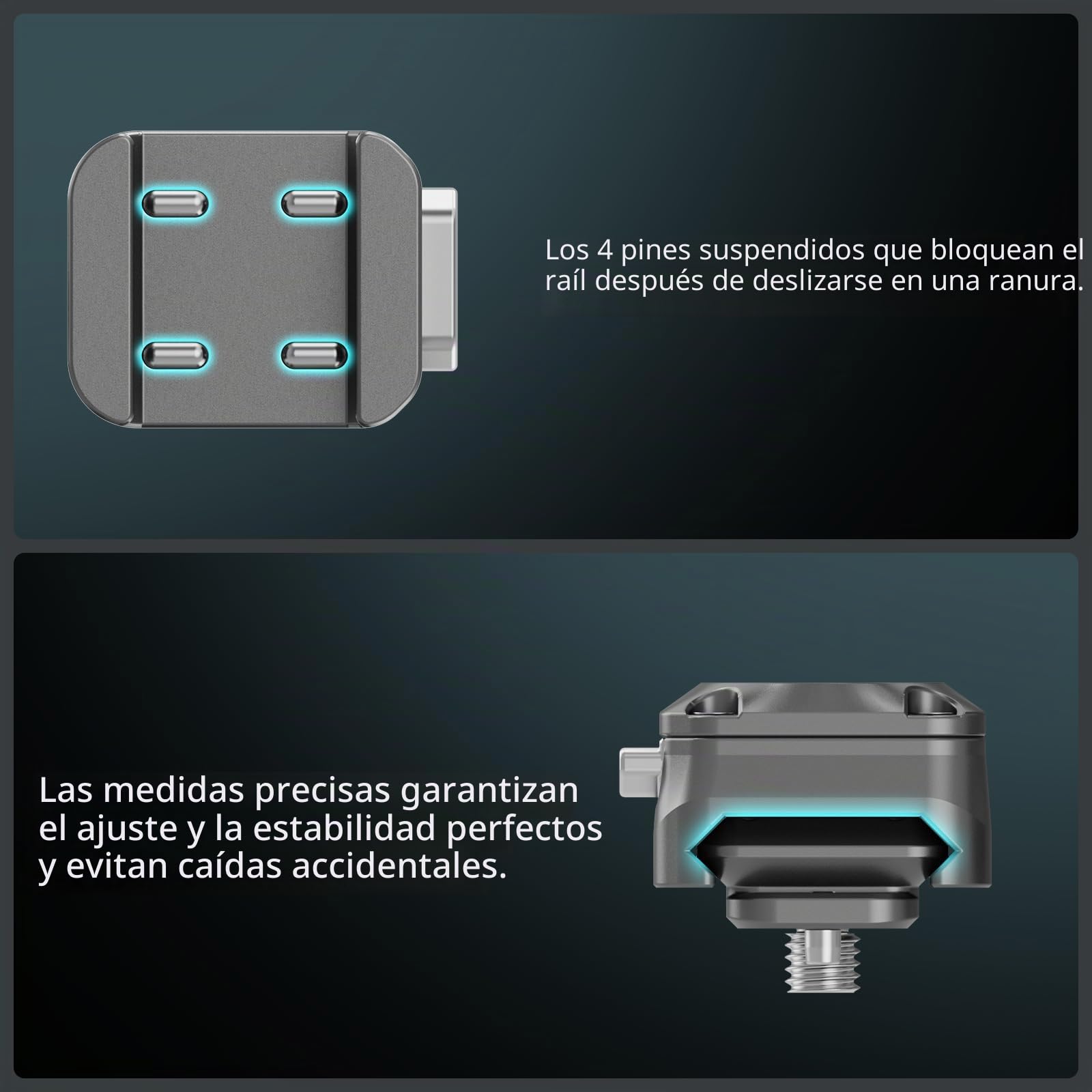 SMALLRIG HawkLock H21 Kit de Placa Montaje de Liberación Rápida, NATO Rail de Doble Dirección con Tornillo Antideflexión de 1/4"-20, Carga de hasta 5kg / 11lb para Cámaras, Monitores - 4491