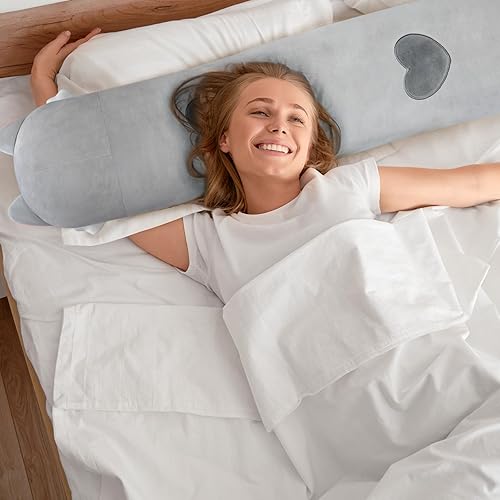 Miniatura 8 de Mewaii 2 almohadas de felpa de gato gris de 28 pulgadas + almohada de felpa de pan de simulación 3D de 36 pulgadas