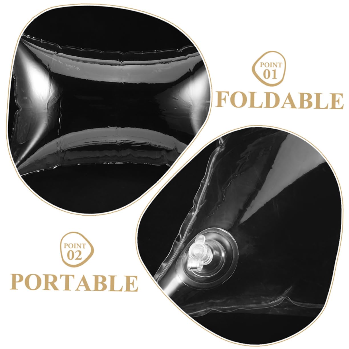 MAGICLULU 4piezas Almohada Inflable para Viaje y Camping Soporte Cervical Ergonómico Pack PVC Transparente y Ligera