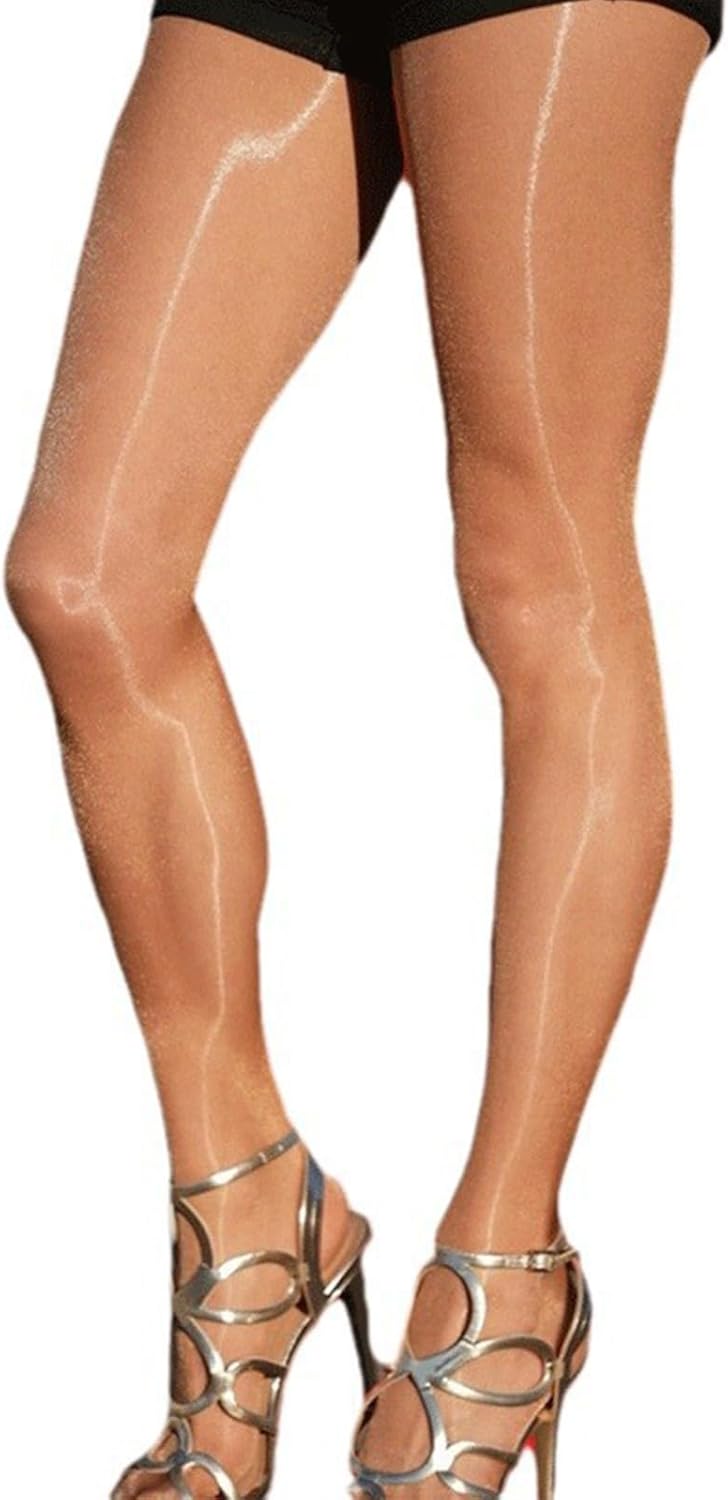 HTRUIYA Women's 5D Shiny Sheer Pantyhose High Waist Shiny Tights Control Top Pantyhose for Women - Image 5