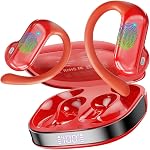 Open Ear Headphones, Bluetooth 5.4 Wireless Earbuds with Earhooks, 42H Playtime Air Conduction Earphones with LED Display, IPX7 Waterproof ENC Mic Sports Headset for Running Workout, Black