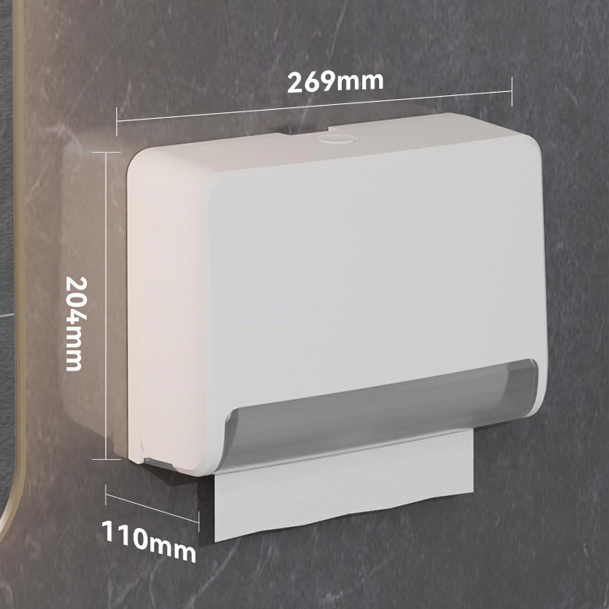 NICEME Distributeur de Serviettes en Papier, Support Mural Commercial, Adapté aux Maisons, Bureaux, Hôtels et Installations Commerciales, Blanc