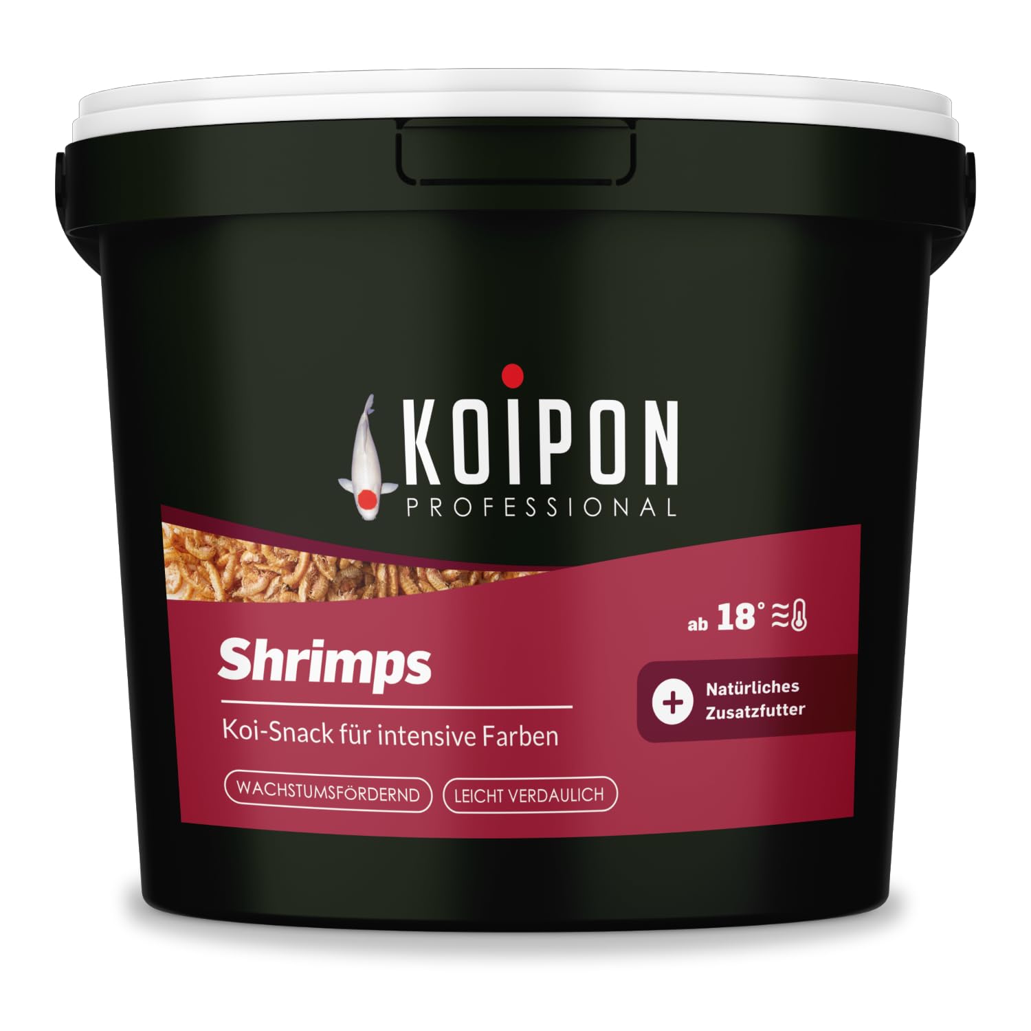 KOIPON Shrimps 10 L getrocknet, Süßwassergarnelen-Naturfutter für Koi | Getrocknete Süßwassergarnelen als Naturfutter & Leckerli – proteinreiche Ergänzung zum Koifutter für Koi & Goldfische