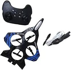 Colaxi Planador de aeromodelismo RC, fácil de controlar, com luzes LED, modelo de caça para acrobacias aéreas, para crianças, adultos e iniciantes a partir, Azul