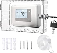 Vista 1 de Thermostat Lock Box with Key Thermostat Lock Box Large Thermostat Cover with Lock Universal Clear Thermostat Guard for Thermostats on Wall Fits