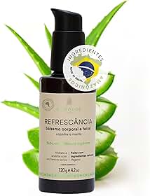 AHOALOE Bálsamo Corporal e Facial Pós-Sol Refrescância com Aloe Vera – Babosa, Copaíba e Menta - Ingredientes Naturais - Hidrata, Acalma e Refresca a Pele - 115 ml
