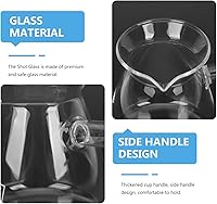 Vista 3 de Cafetera turca con mango lateral: olla de vidrio para café, té, leche, diseño compacto con boquilla en forma de V para vertido controlado - 15.2 fl