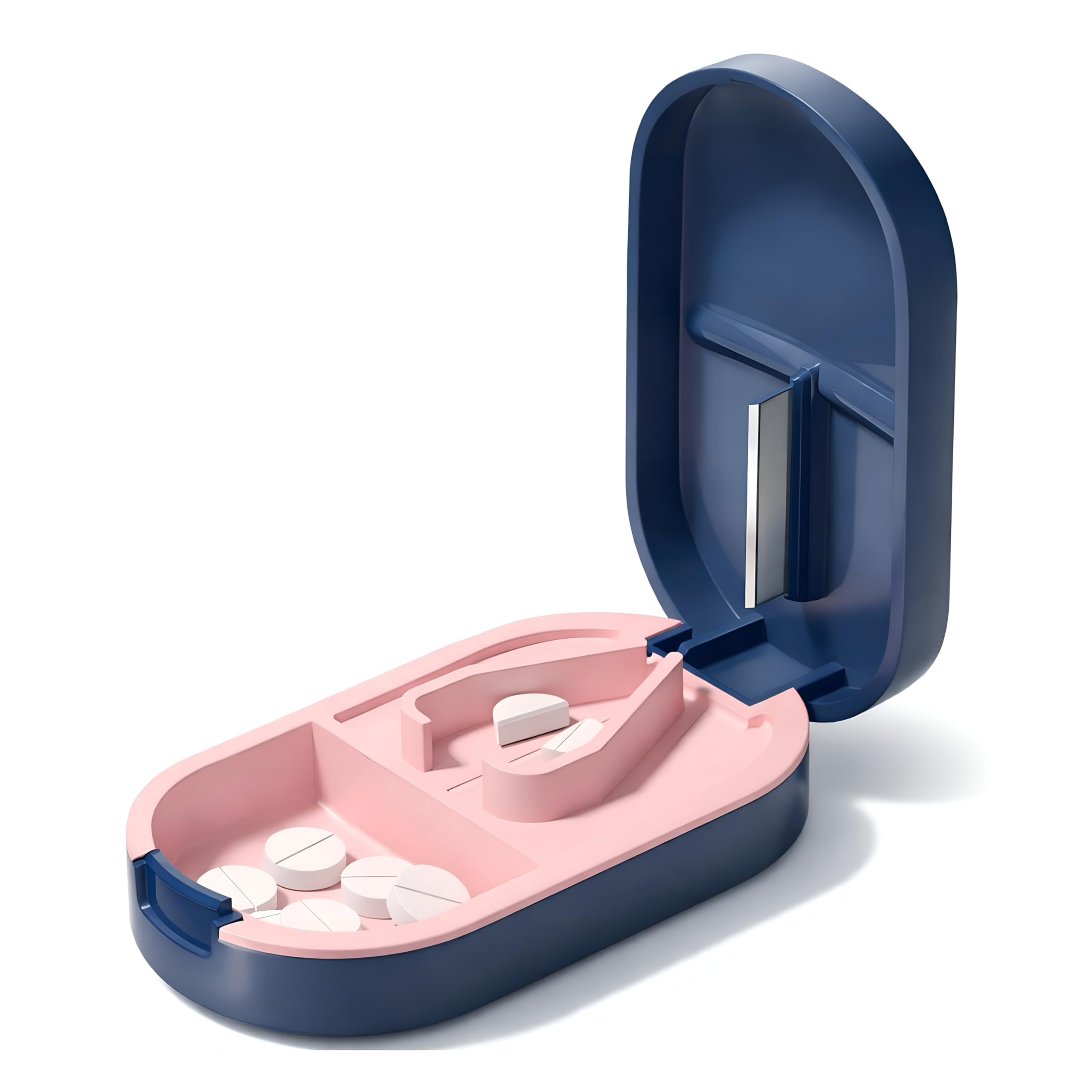JimXen Pill Cutter with Storage Portable Tablet Splitter with Sharp Stainless Steel Blade | Travel-Friendly Medicine Organizer for Vitamins & Pills | BPA-Free, Compact Design for Daily Use (Pill Cutter)-image-24