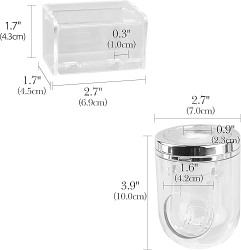 Miniatura 9 de Soporte para cepillos de dientes montado en la pared con cubierta para baño, 2 ranuras organizador de almacenamiento de cepillos de dientes para