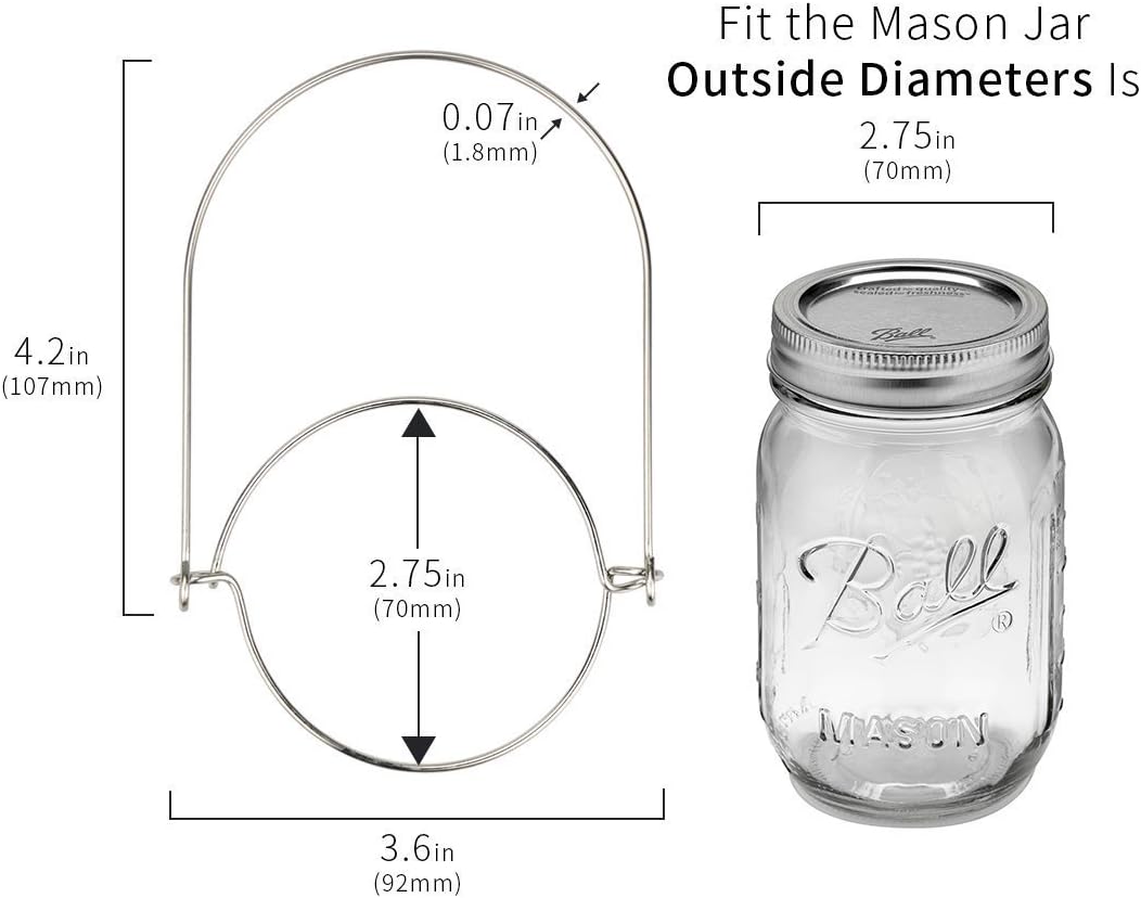 WERTIOO 6 Pack Solar Mason Jars Lights,30 LEDs Hanging Solar Lanterns Garden Decor Outdoor Lights Warm White Table Decor Fairy Lights for Patio Wedding Christmas Party