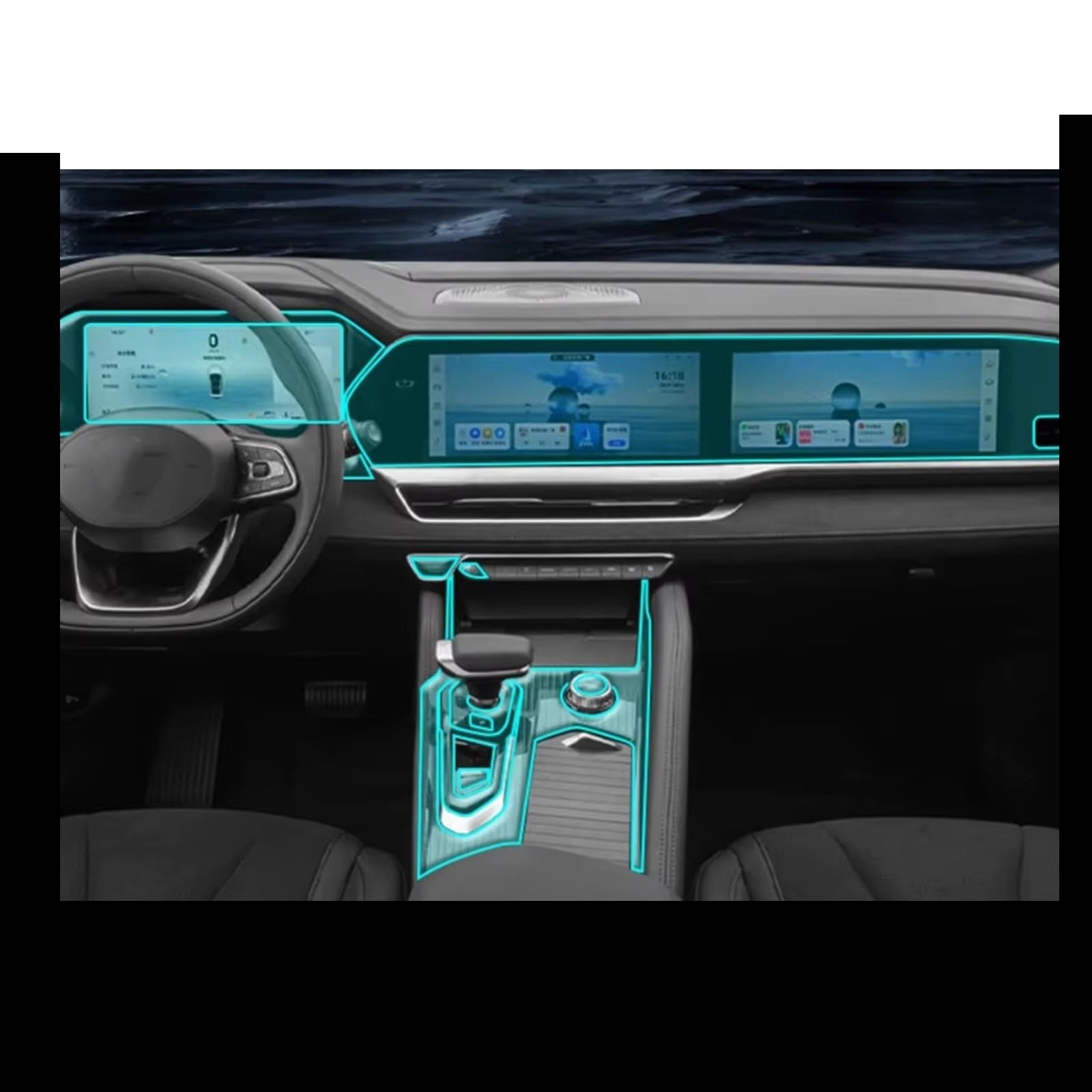 GPS Film Protection Compatible Avec Grand Pour Koleos 2025 Protecteur D'écran GPS De Voiture Anti-rayures Console Centrale Navigation Film Protecteur HD Clair(B)