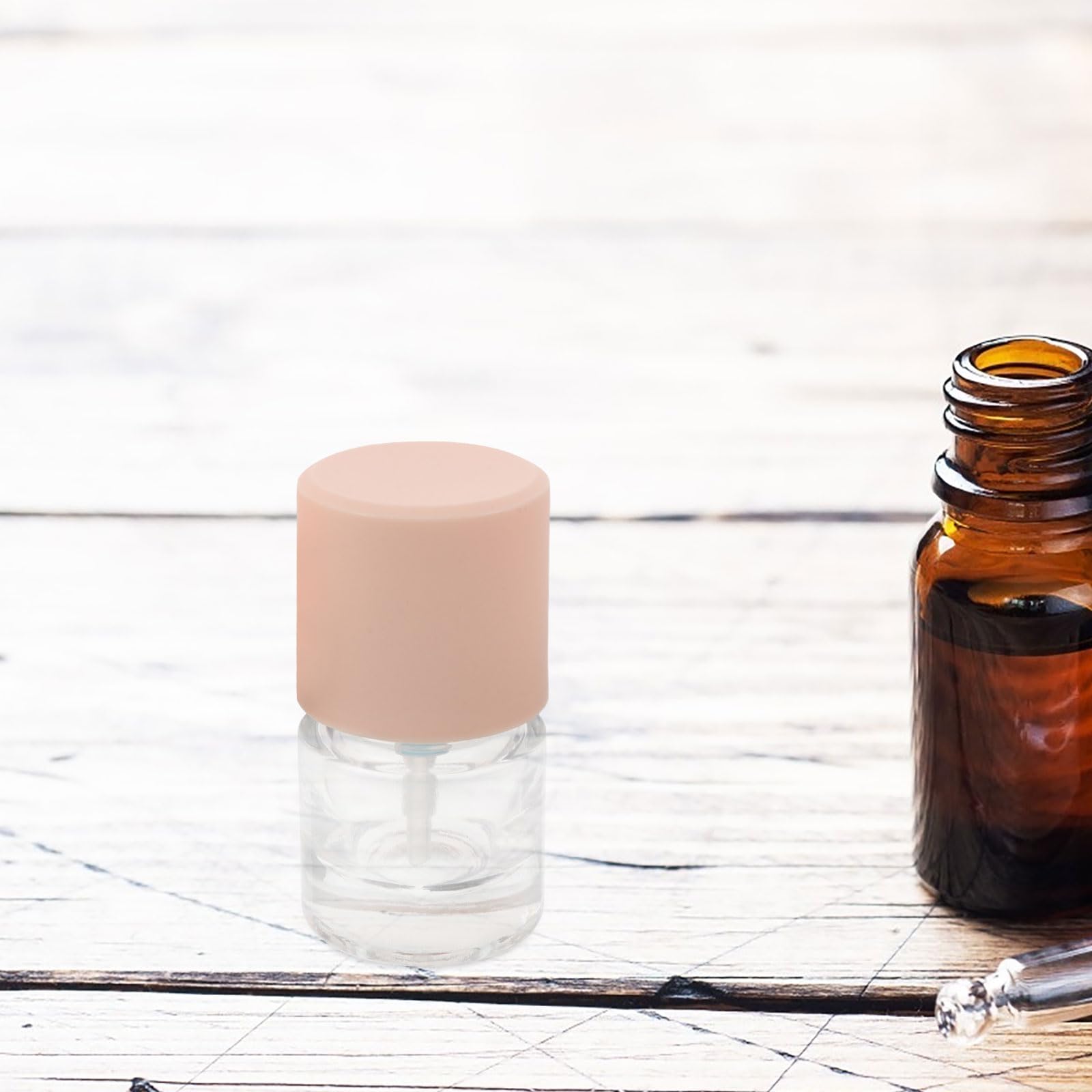 Gatuida 6 Botellas de Vidrio Reutilizables de 15 Ml con Dispensador de Bomba a Prueba de Fugas, Frascos Transparentes de Base Gruesa para Loción, Maquillaje y Viaje, Contenedores