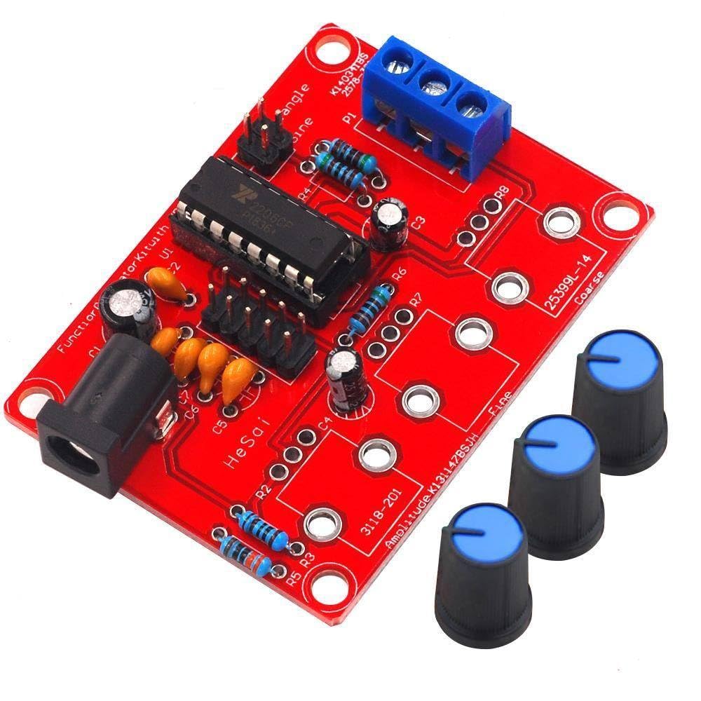 Function Signal Generator DIY Kit Sine/Triangle/Square Output 1Hz-1MHz Signal Generator Adjustable Frequency Amplitude XR2206