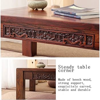 値下げ‼️【美品】彫刻入り 座卓 ちゃぶ台 kt-0007_1.jpg