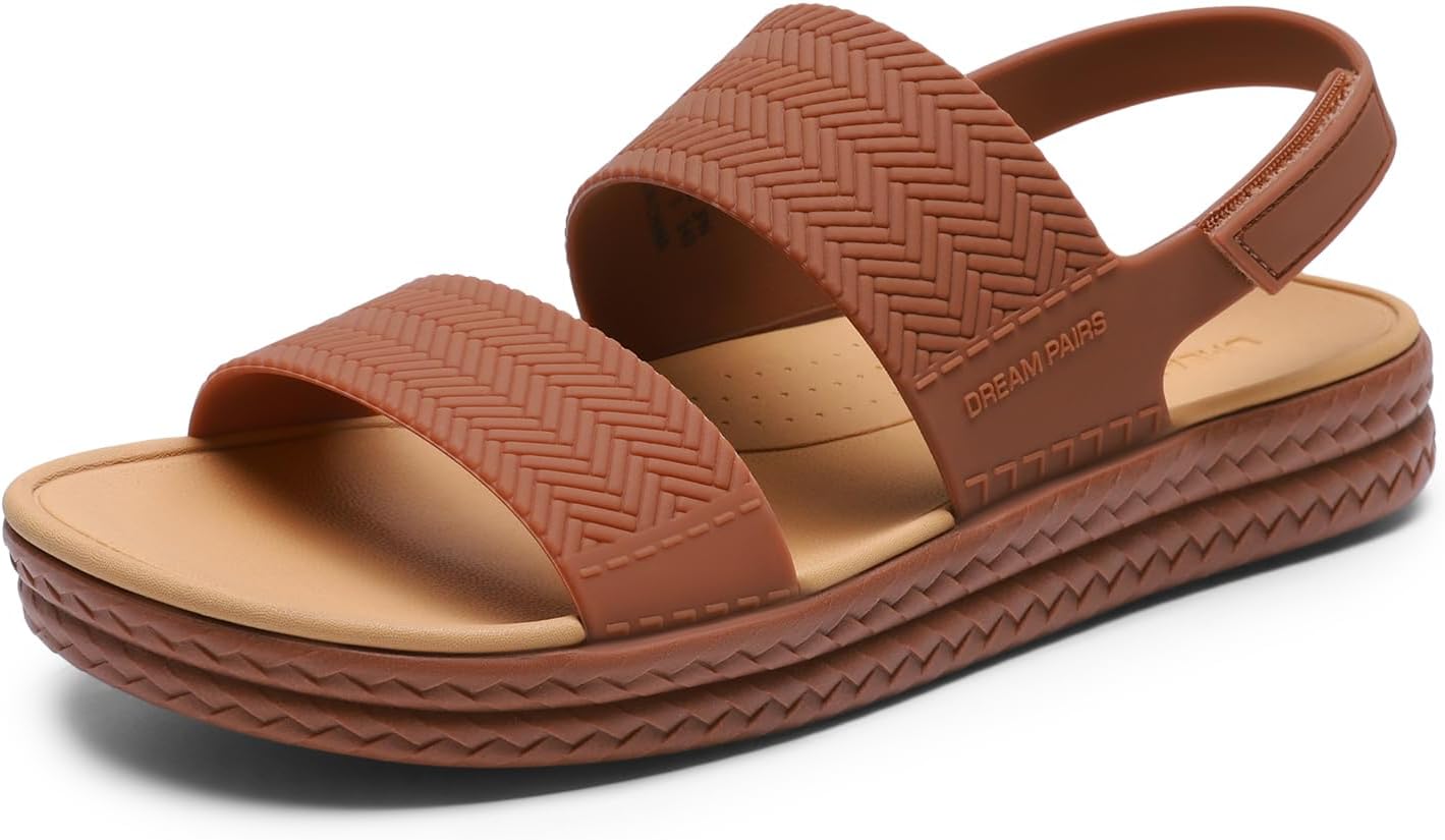 DREAM PAIRS Women Water Sandals Comfortable Flat Beach Platform Dressy Summer Walking Shoes