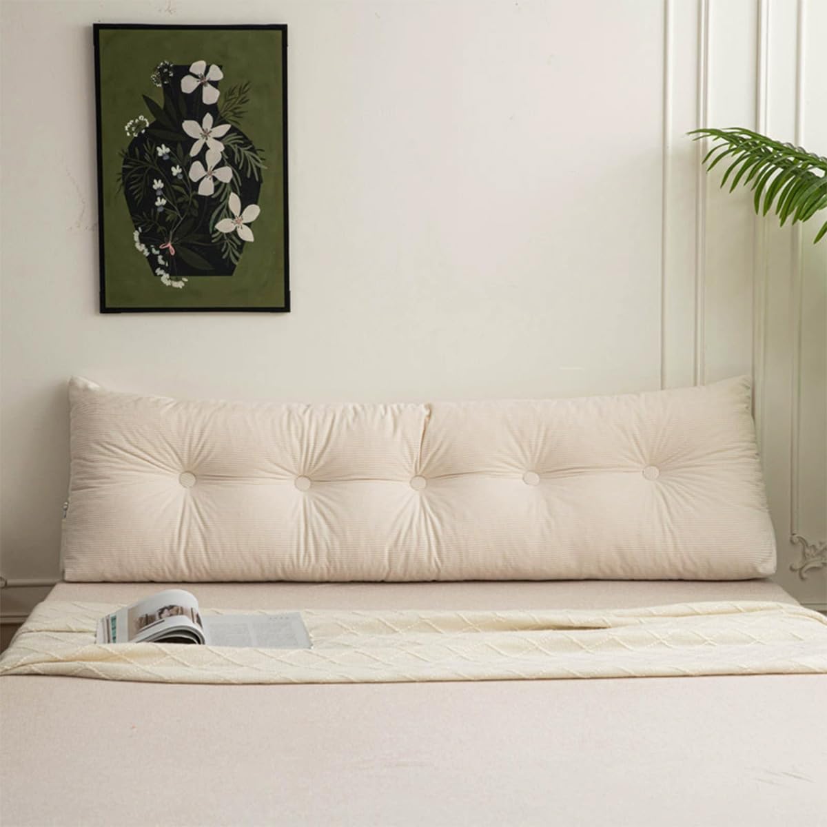 Almohada de cuña para cama y sofá, color azul, 200 x 40 x 12 cm, funda extraíble, soporte de espalda y cojín de posicionamiento lumbar, ideal para mayor comodidad y apoyo postural.