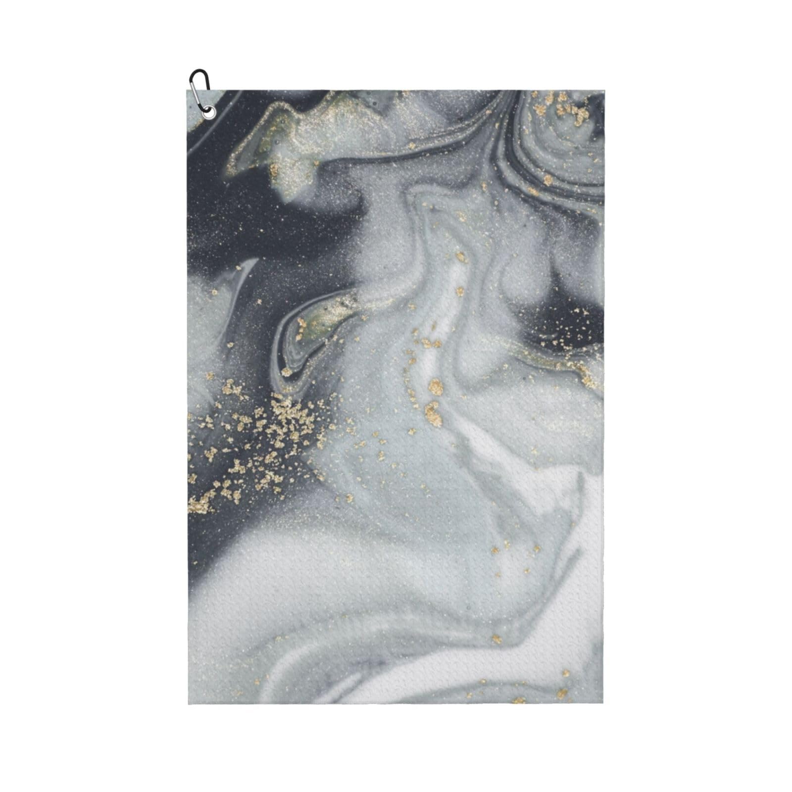 Hnnkloy Gray Marble Abstract Splash Pastel, 16x24 in Portable Waffle Golf Towels with Carabiner Clip for Golf Bag