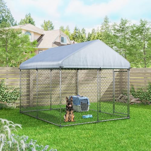 Selfun 9.2' x 7.7' x 7.7' Large Outdoor Dog Kennel,