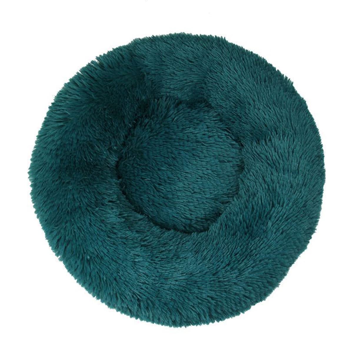 Calming Dog Bed & Cat Bed, Anti-Anxiety Donut Warming Cozy Soft Dog Round Bed, Fluffy Faux Plush Dog Cat Cushion Bed for large Small Medium Dogs and Cats diameter47in