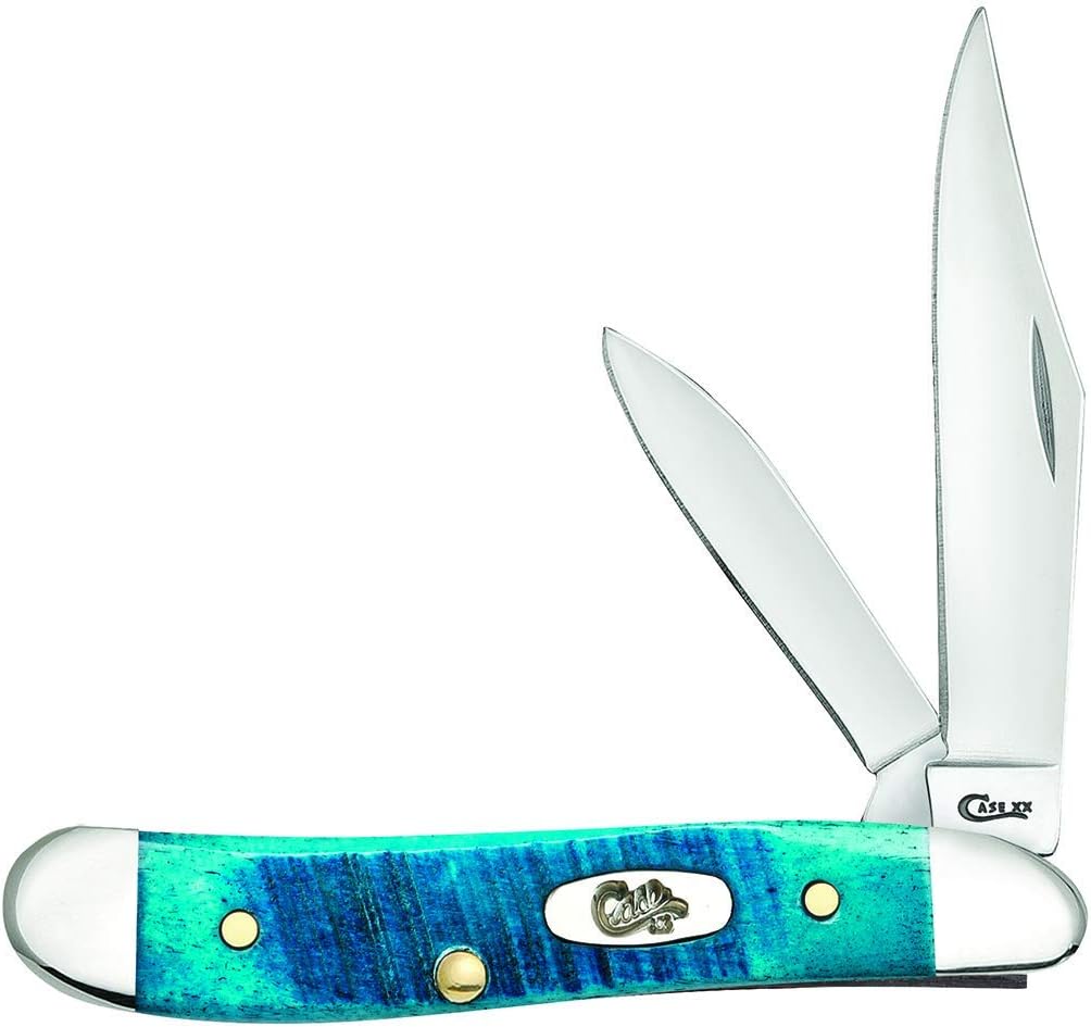 Case WR XX Pocket Knife Peanut Caribbean Blue Jig Bone Item #25596 - (6220 SS) - Length Closed: 2 7/8 Inches