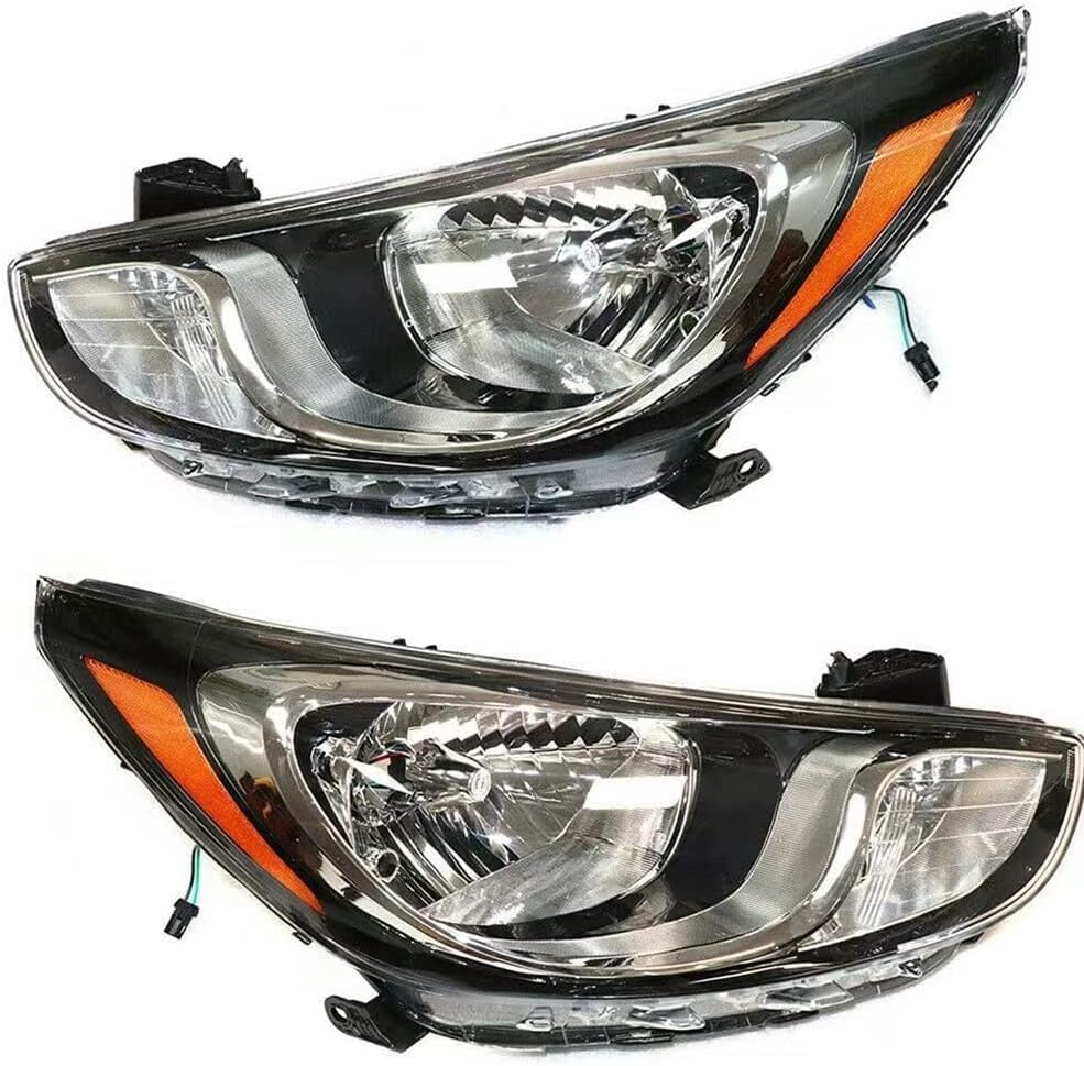 Amazon.com: DuYouG For 2012 2013 2014 Hyundai Accent Halogen Headlights ...