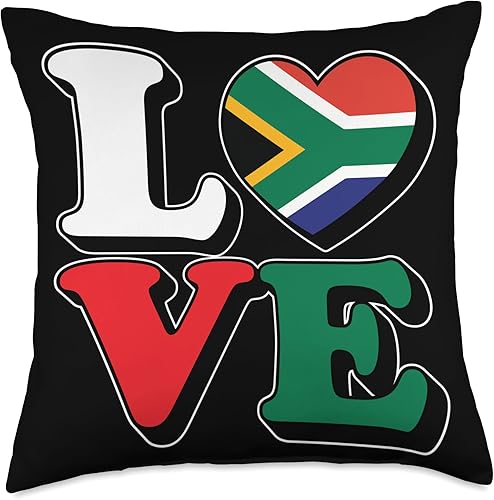 I Love South Africa Travel Souvenir Vacation African Pride - Almohada de 18 x 18 pulgadas, multicolor disponible en Yaxa Venezuela
