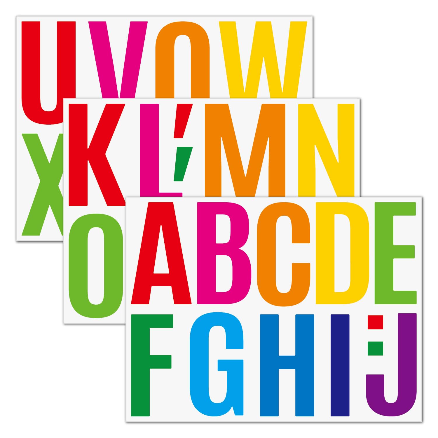 GETRICH Lettre Autocollantes, 15 Feuilles Lettres Adhesives Imperméables, Autocollants Alphabet en Vinyle Imperméable pour Boîte Aux Lettres, Panneaux, Voitures, Numéro D'adresse, Portes