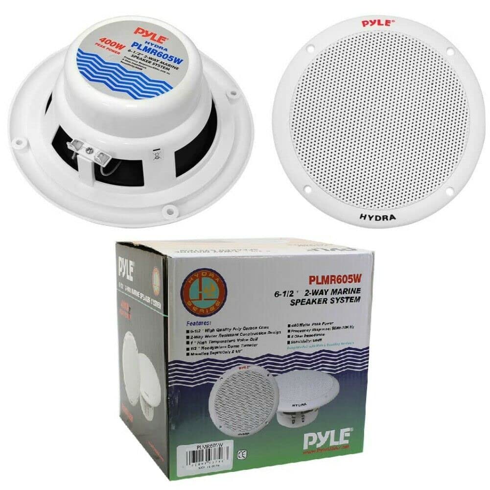GK SOUND 2 PLMR605W Altavoces Marinos Marinos Sistema de 2 vías 200 vatios rms 400 vatios máx. 16,5 cm 165 mm 6,5" de diámetro Blanco Impermeable Piscina Barco Hotel, par