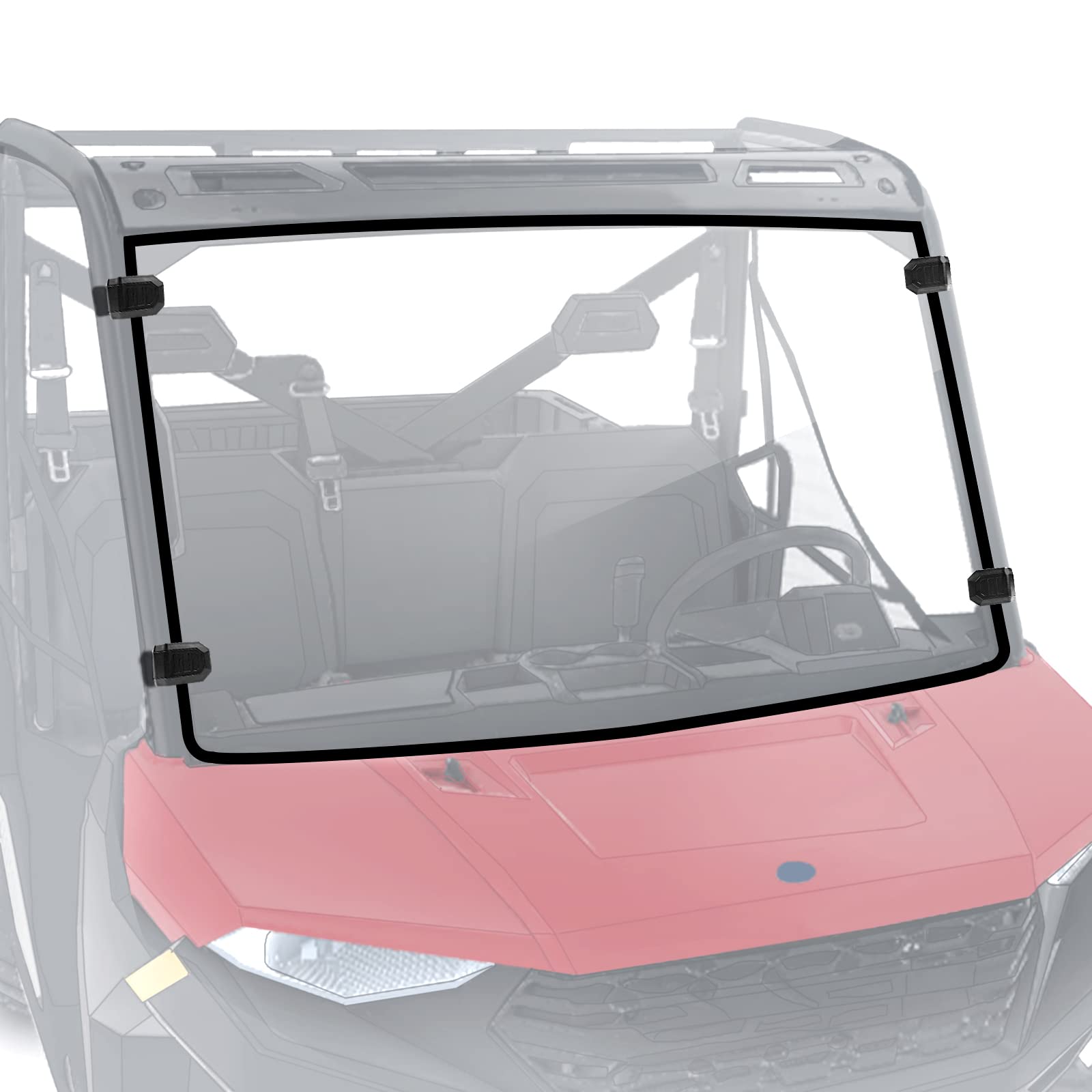 Photo 1 of Ranger 1000 Windshield, StarknightMT Ranger Front Full Windshield Compatible with Polaris Ranger XP 1000 2017-2023, 570 (Except for 570 Full-Size 2016)/ XP 900/ Crew XP 1000/ Diesel 2014-2023