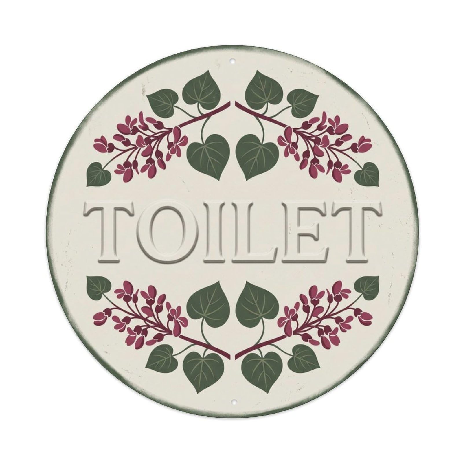 Okahys 8X8inch(20X20cm) Toilet(Wc) Signage Redbud Vintage Metal Tin Sign