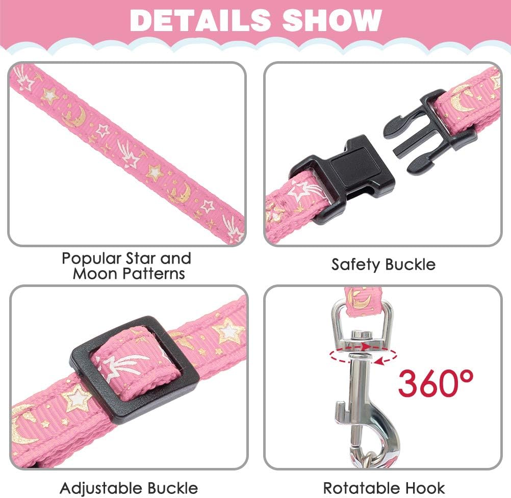 PAWCHIE Cat Harness with Leash and Collar Set - Escape Proof Adjustable Cat Harness Glow in The Dark for Kitty Outdoor Walking - Image 4