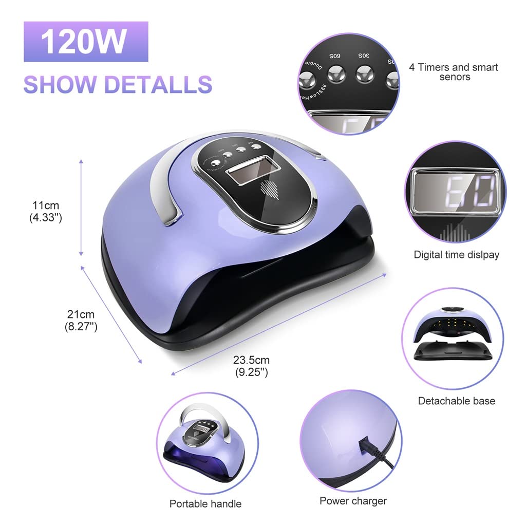 FAXIOAWA Kit Lampada per Unghie a LED Lampada polimerizzante per Gel Asciugatore per Smalto Gel Trapano per Unghie con Accessori Luce per Unghie ad Alta Potenza