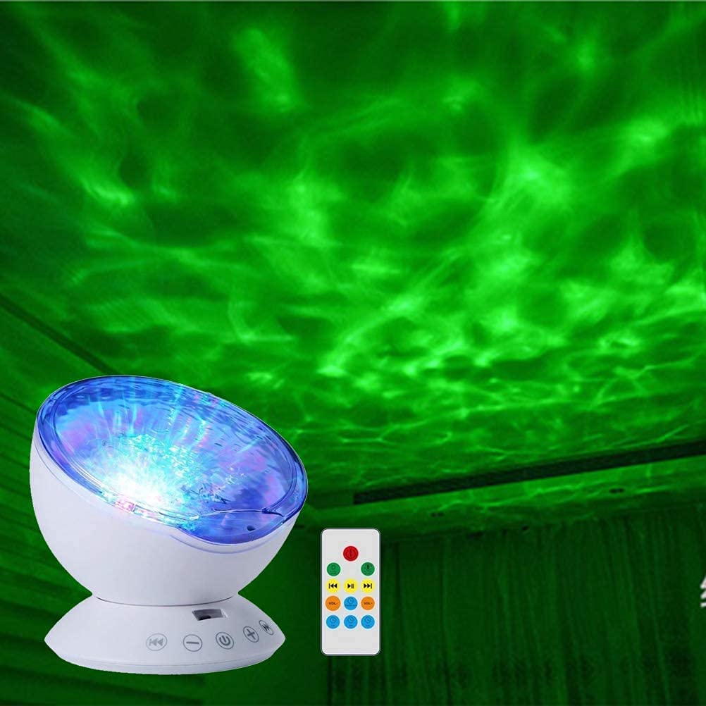 Citaaz Led Beads & 7 Colorful Light Modes, Built-in Mini Music Player Ocean Wave Projector Night Light with Remote Control - Multicolour(acrylonitrile_butadiene_styrene, Pack of 1)