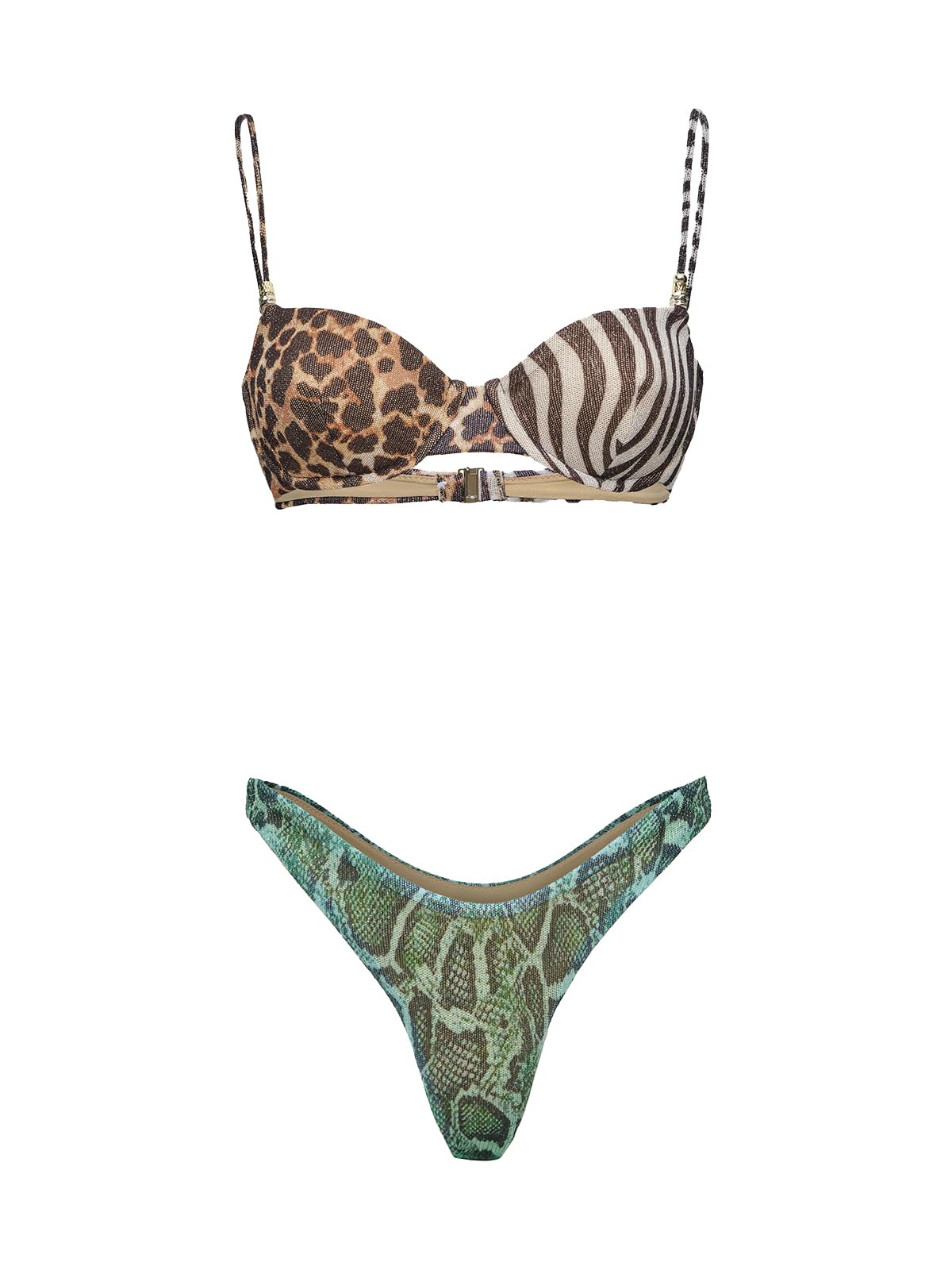 F**K Bikini Donna Reggiseno con Ferretto e Slip Americano Fisso Fantasia SW0141-X10