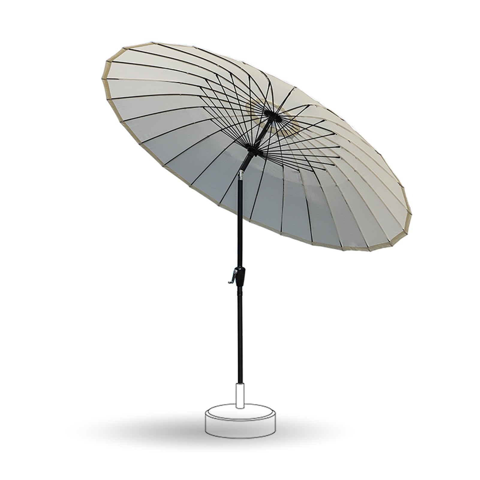 LRZPTDYU Heavy Duty 9ft Outdoor Patio Umbrella: Round Garden Parasol with Push Button Tilt & Crank, 24 Fiberglass Ribs for Pool, Deck, Market