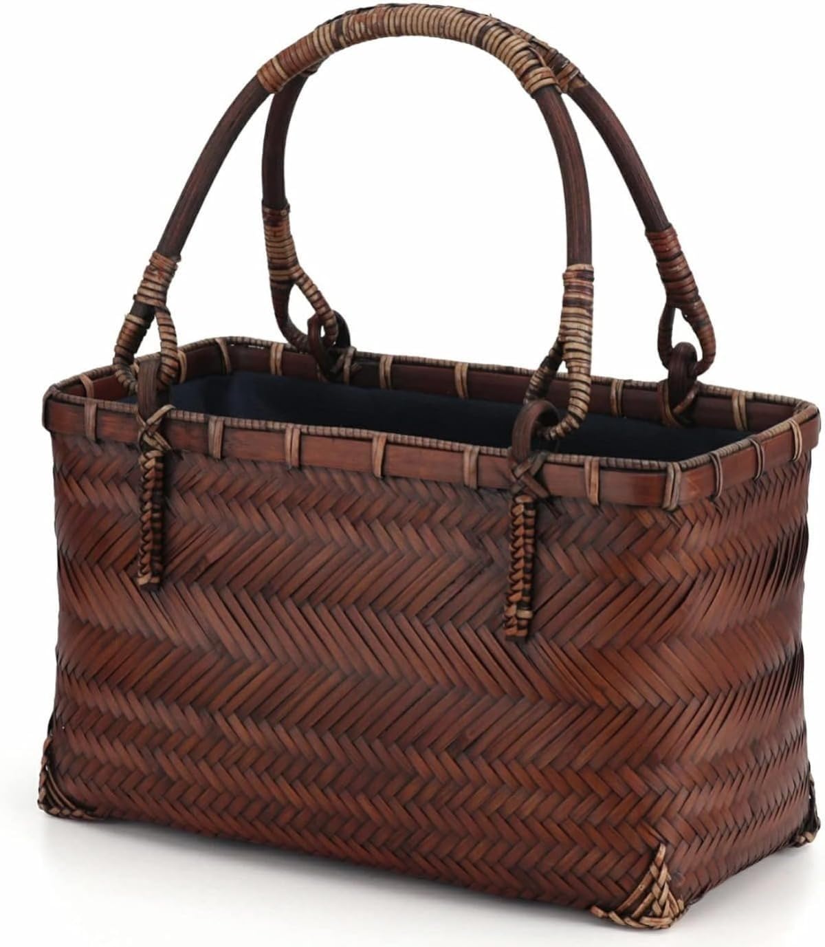 [Oceanight] かごバッグ 竹かご 手提げカバン 手提げハンドバッグ 竹編みハンドメイド 竹製 レディース 籠巾着 夏 花火