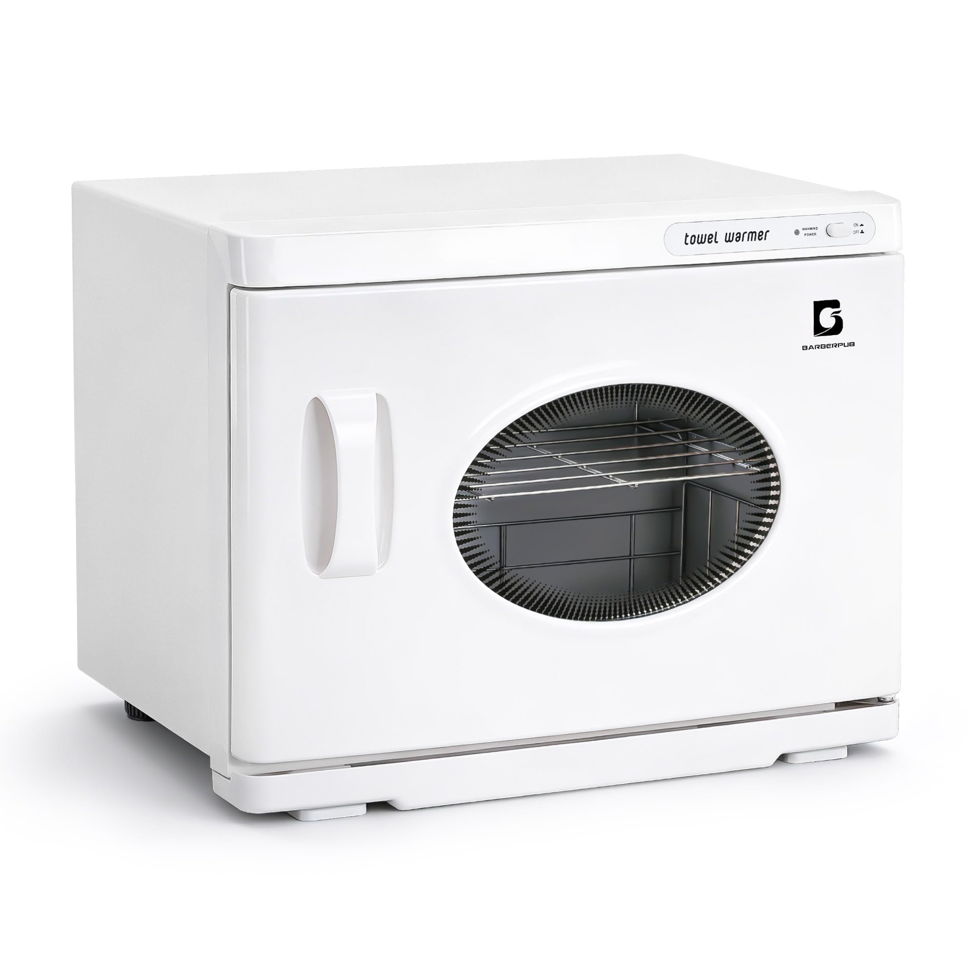 BarberPub Scaldasalviette da 24 litri, armadio riscaldante per 40-48 salviette, radiatore elettrico per salviette, scaldasalviette a 360°, funzione di riscaldamento per salon, HW224W (Bianco)