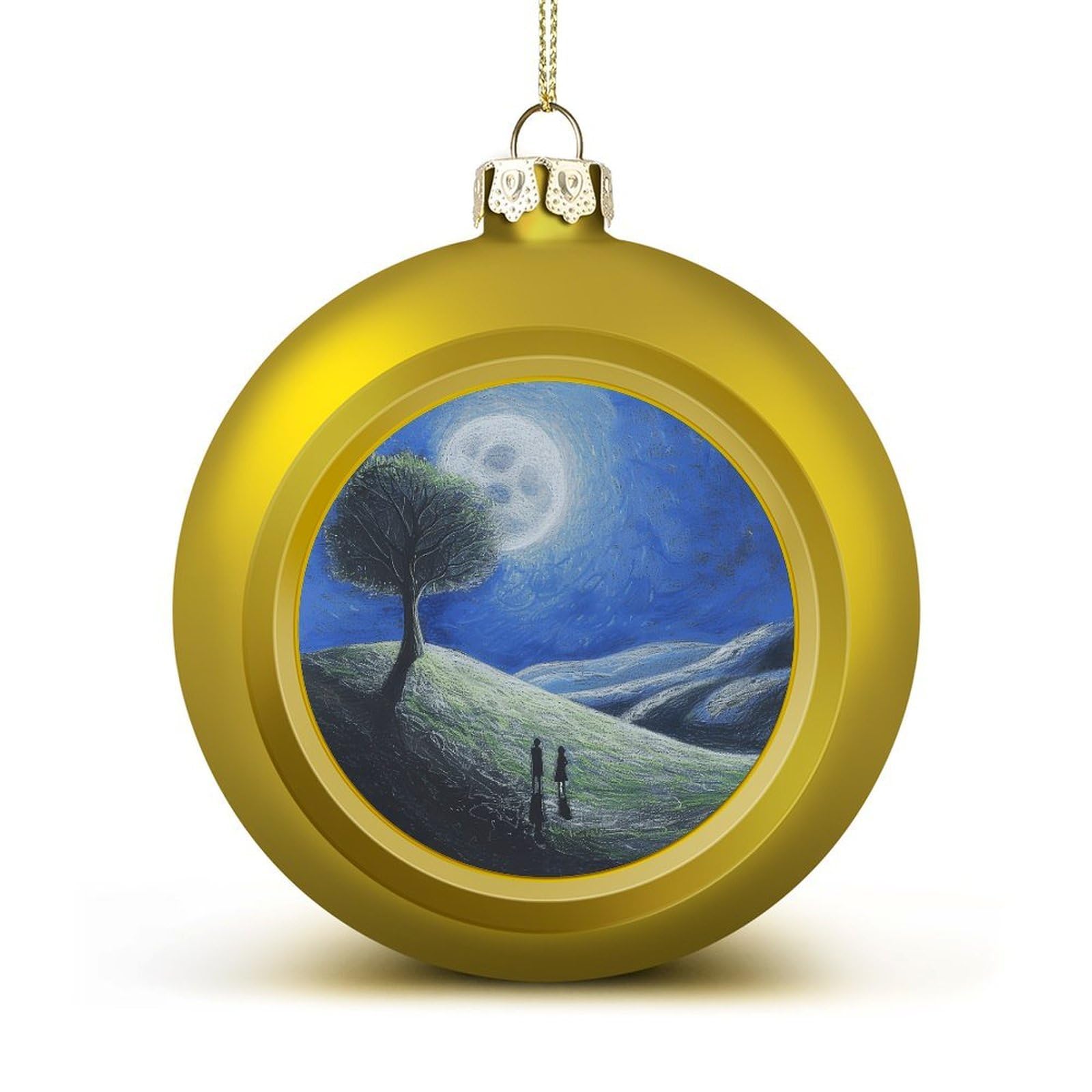 Grass on The Mountain Christmas Balls Ornaments for Xmas Christmas Tree 1.6" Hanging Shatterproof Xmas Balls Hanging Decor Pendants for Holiday Party Outdoor Indoor DIY Craft Supplies