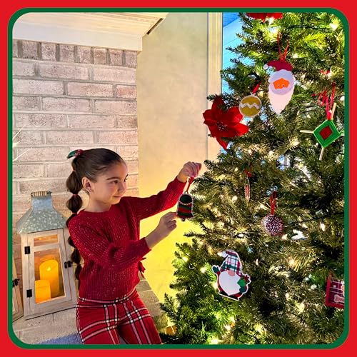 Image of Butterfly EduFields Santa's Craft Shop Christmas Activity Kit | Holiday Arts & Crafts Set for Kids Ages 4+ | Make 20+ Ornaments with Wood Painting, Bead Crafts & Gem Art | Creative DIY Christmas Decoration Kit