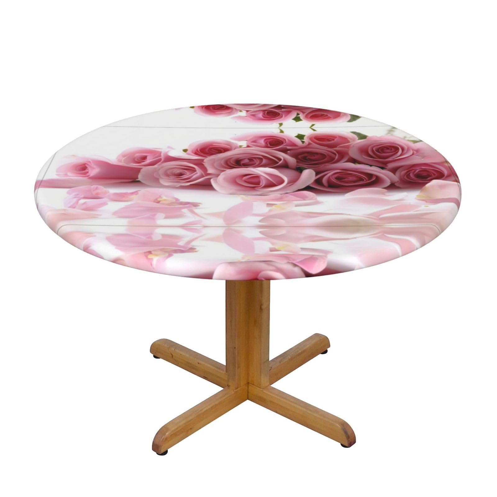 ZQYTGFDC Rose M Decorative Round Tablecloth Waterproof Anti Stain Oil Proof Size for 40 50 inch